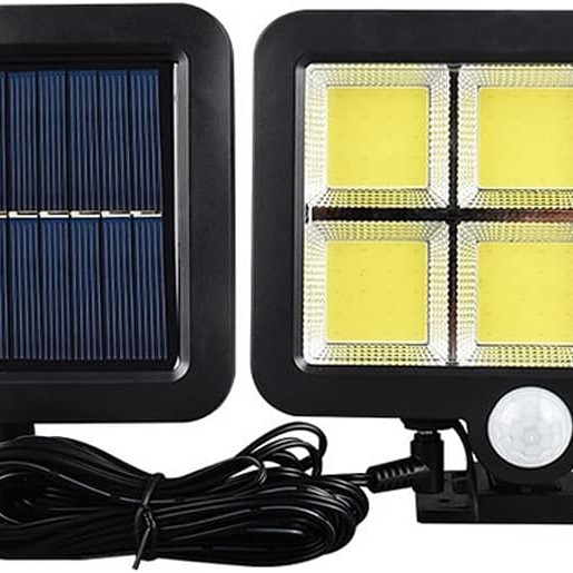 120 Cob Led Solar Panelli 3 Modlu Duvar Lambası