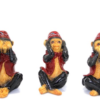 3'lü Polyester Maymun Seti