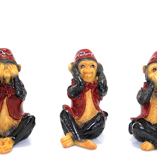 3'lü Polyester Maymun Seti