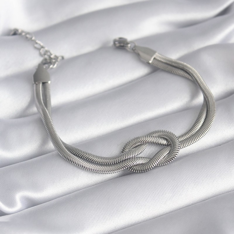 316L Çelik Gold Renk İtalyan Zincir Düğüm Model Kadın Bileklik