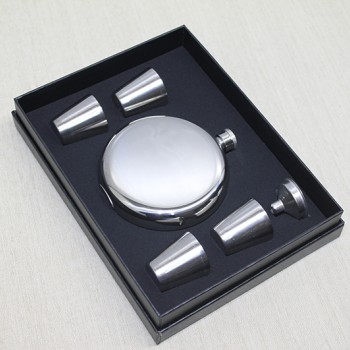 4 Shot Bardaklı Matara Seti Yuvarlak Çelik